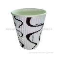 Disposable Coffee Cups with Ripple Wall, OEM Orders are Accepted